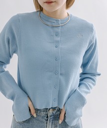 【4色展開】[mline]ロゴ刺繍カーディガン