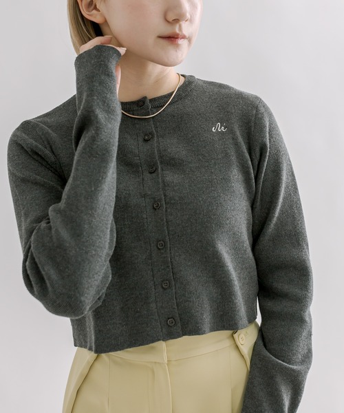 mline（エムライン）の「【4色展開】[mline]ロゴ刺繍カーディガン（カーディガン/ボレロ・レディース・ベージュ/ピンク/チャコールグレー/ブルー・FREE）」の21枚目の写真