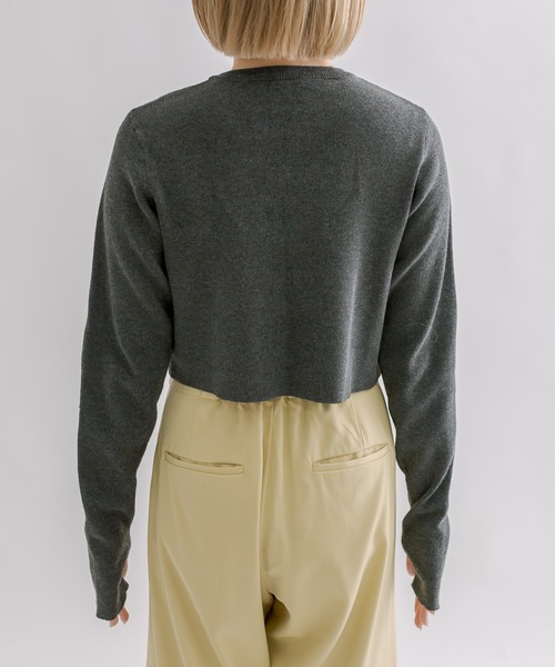 mline（エムライン）の「【4色展開】[mline]ロゴ刺繍カーディガン（カーディガン/ボレロ・レディース・ベージュ/ピンク/チャコールグレー/ブルー・FREE）」の15枚目の写真