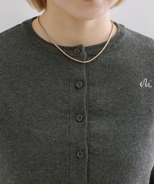 mline（エムライン）の「【4色展開】[mline]ロゴ刺繍カーディガン（カーディガン/ボレロ・レディース・ベージュ/ピンク/チャコールグレー/ブルー・FREE）」の16枚目の写真