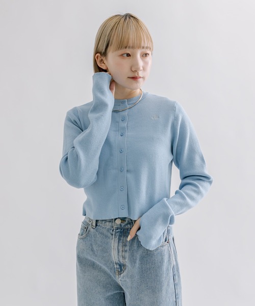 mline（エムライン）の「【4色展開】[mline]ロゴ刺繍カーディガン（カーディガン/ボレロ・レディース・ベージュ/ピンク/チャコールグレー/ブルー・FREE）」の12枚目の写真