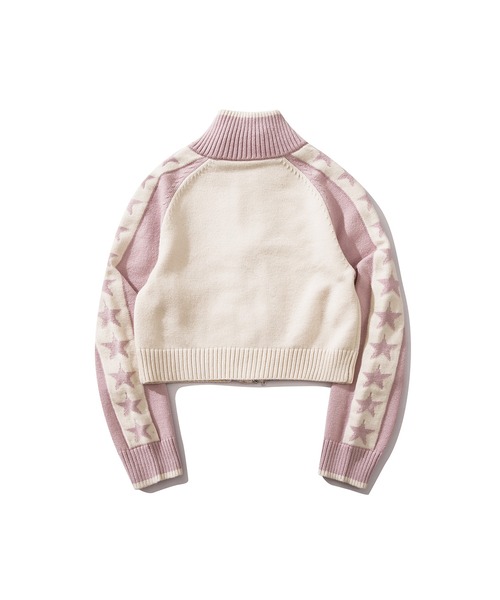 HOOK(フック)の「【HOOK】for girls レーシング風ショート丈ニットブルゾン(カーディガン/ボレロ・レディース・ピンク/ライトブルー・L/M/S)」の8枚目の写真