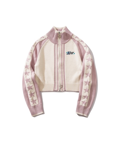 HOOK(フック)の「【HOOK】for girls レーシング風ショート丈ニットブルゾン(カーディガン/ボレロ・レディース・ピンク/ライトブルー・L/M/S)」の7枚目の写真
