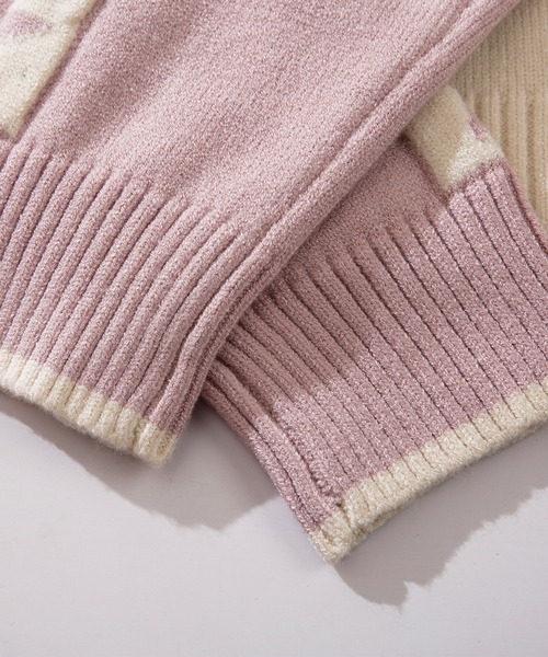セール】【HOOK】for girls レーシング風ショート丈ニット