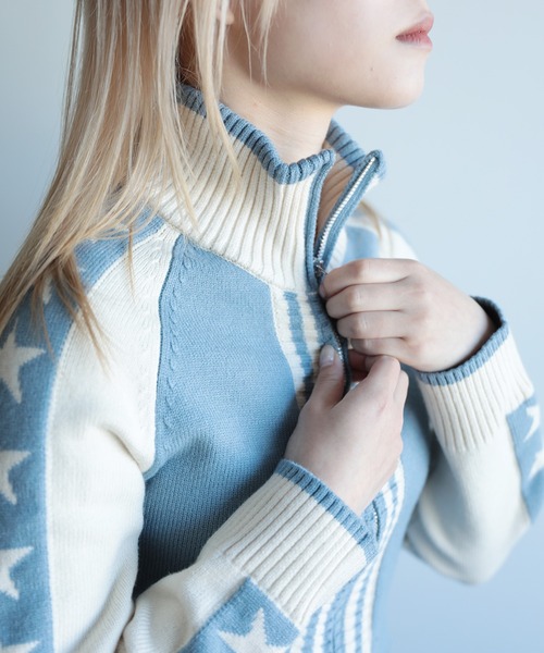 HOOK(フック)の「【HOOK】for girls レーシング風ショート丈ニットブルゾン(カーディガン/ボレロ・レディース・ピンク/ライトブルー・L/M/S)」の17枚目の写真