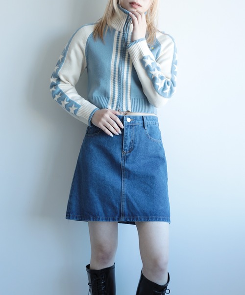 HOOK(フック)の「【HOOK】for girls レーシング風ショート丈ニットブルゾン(カーディガン/ボレロ・レディース・ピンク/ライトブルー・L/M/S)」の22枚目の写真