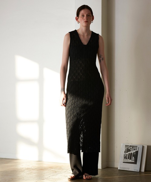 WALANCE 別注　ペーパーニットワンピース　ブラウン WALANCE 別注 ペーパーニットワンピース ブラウン WALANCE