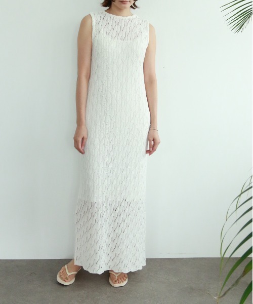 WALANCE 別注　ペーパーニットワンピース　ブラウン WALANCE 別注 ペーパーニットワンピース ブラウン - メルカリ