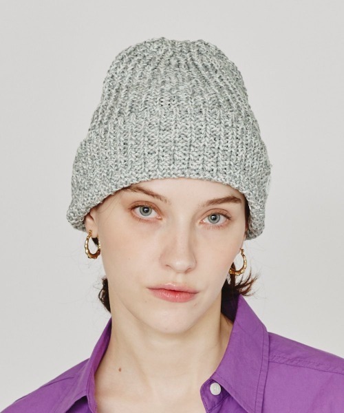Chapeau d' O(シャポードオー)の「Chapeau d' O Lily Knit Watch / シャポードオー(ニットキャップ/ビーニー・レディース・ブラック/グレー/ライトパープル・FREE)」の12枚目の写真