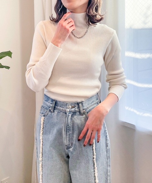 LOWRYS FARM(ローリーズファーム)の「マシンウォッシャブルタートル2 107573(ニット/セーター・レディース・ブラック/オフホワイト/ブラック系その他・FREE)」の13枚目の写真