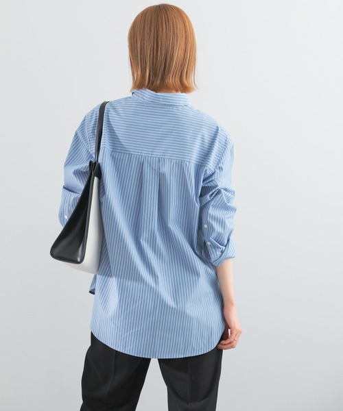 URBAN RESEARCH ROSSO WOMEN（アーバンリサーチ　ロッソ）の「イージーケアオーバーシャツ（シャツ/ブラウス・レディース・ホワイト/ネイビー/ストライプ・FREE）」の18枚目の写真