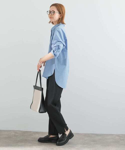 URBAN RESEARCH ROSSO WOMEN（アーバンリサーチ　ロッソ）の「イージーケアオーバーシャツ（シャツ/ブラウス・レディース・ホワイト/ネイビー/ストライプ・FREE）」の17枚目の写真