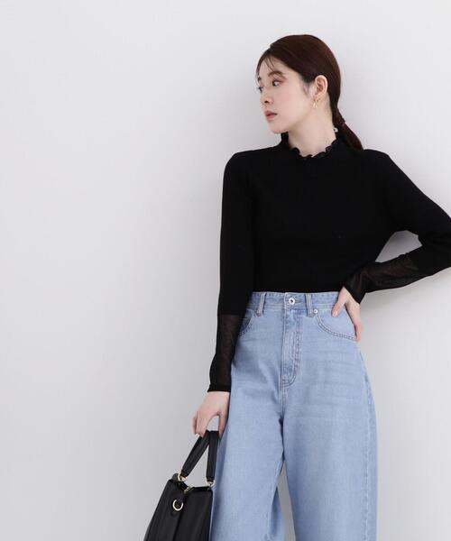 PROPORTION BODY DRESSING（プロポーションボディドレッシング）の「シアードッキングリブニット / 1214170303（ニット/セーター・レディース・ホワイト系その他/ブルー/ブラック・FREE）」の6枚目の写真