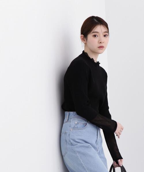 PROPORTION BODY DRESSING（プロポーションボディドレッシング）の「シアードッキングリブニット / 1214170303（ニット/セーター・レディース・ホワイト系その他/ブルー/ブラック・FREE）」の7枚目の写真