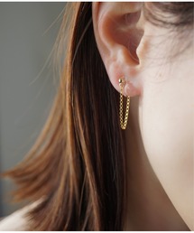 Meach. | 【Meach.】14kgf/2wayチェーンフープイヤリング/樹脂ノンホールピアス(イヤリング)