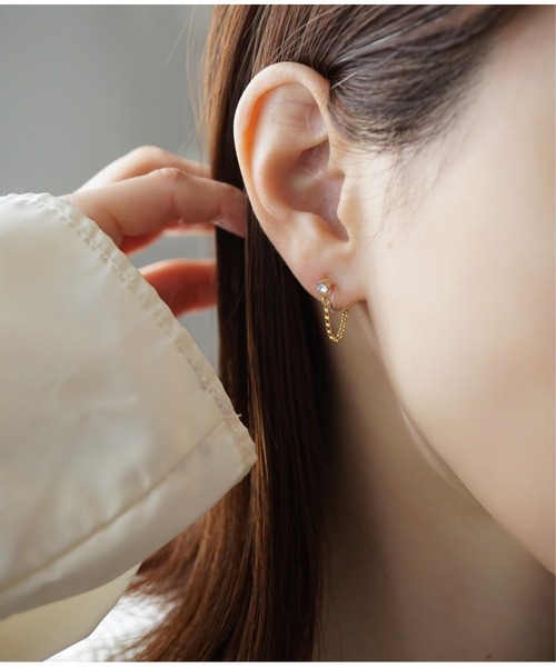 Meach.（ミーチ）の「【Meach.】14kgf/2wayチェーンフープイヤリング/樹脂ノンホールピアス（イヤリング・レディース・その他1/その他2/その他3・FREE）」の12枚目の写真