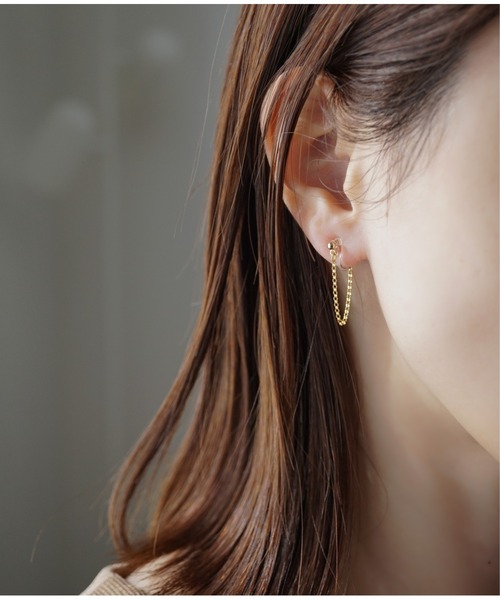 Meach.（ミーチ）の「【Meach.】14kgf/2wayチェーンフープイヤリング/樹脂ノンホールピアス（イヤリング・レディース・その他1/その他2/その他3・FREE）」の8枚目の写真