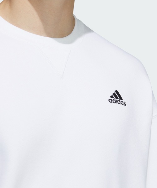 adidas(アディダス)の「エッセンシャルズ プラス ルーズフィット スモールロゴ フレンチテリー スウェットシャツ / トレーナー / アディダス adidas(スウェット・メンズ・ブルー/グレー/ブラック/ホワイト/グリーン/ネイビー/グリーン系その他・MEDIUM/SMALL/X-SMALL/XX-LARGE/XX-SMALL/3XL/LARGE/X-LARGE)」の10枚目の写真