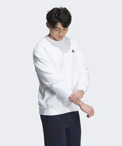 adidas(アディダス)の「エッセンシャルズ プラス ルーズフィット スモールロゴ フレンチテリー スウェットシャツ / トレーナー / アディダス adidas(スウェット・メンズ・ブルー/グレー/ブラック/ホワイト/グリーン/ネイビー/グリーン系その他・MEDIUM/SMALL/X-SMALL/XX-LARGE/XX-SMALL/3XL/LARGE/X-LARGE)」の9枚目の写真