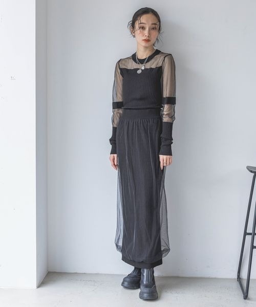 JEANASIS(ジーナシス)の「ランダムシアーニット2P/110454(その他トップス・レディース・ホワイト系その他/ブラック系その他・FREE)」の2枚目の写真