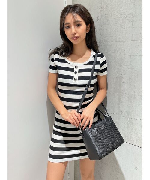 GYDA（ジェイダ）の「mix material BOXバッグ（ハンドバッグ・レディース・オフホワイト/ブラック・FREE）」の10枚目の写真