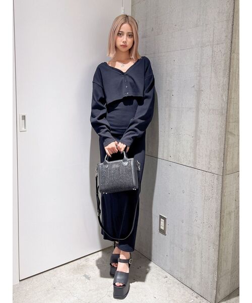 GYDA（ジェイダ）の「mix material BOXバッグ（ハンドバッグ・レディース・オフホワイト/ブラック・FREE）」の15枚目の写真