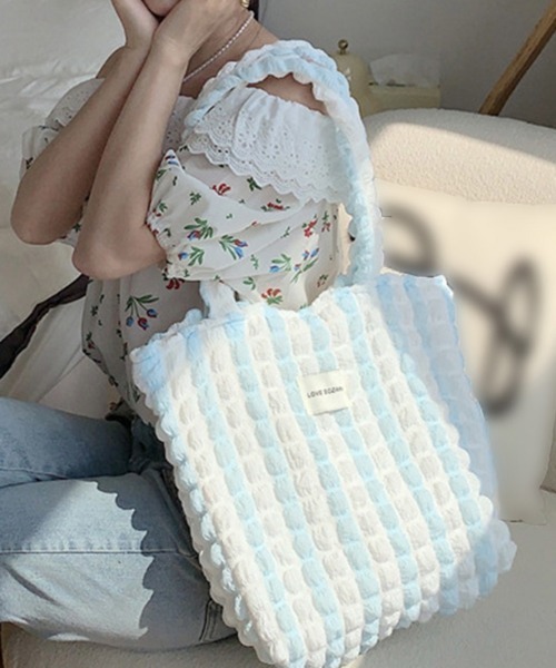 Miniministore(ミニミニストア)の「韓国 ポップコーン バッグ 大容量 新作(トートバッグ・レディース・ピンク/イエロー/ブルー・FREE)」の13枚目の写真