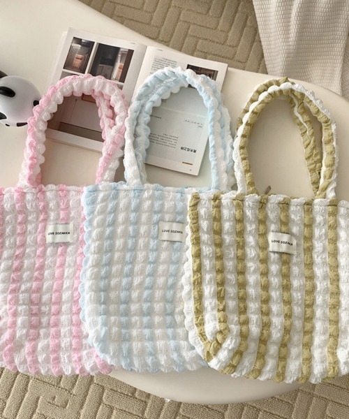 Miniministore(ミニミニストア)の「韓国 ポップコーン バッグ 大容量 新作(トートバッグ・レディース・ピンク/イエロー/ブルー・FREE)」の18枚目の写真