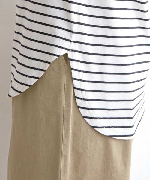 ikka（イッカ）の「【雑誌InRed6月号掲載】コットンUSA裾ラウンドノースリプルオーバー（タンクトップ・レディース・その他1/オフホワイト/ブラック・L/M/S）」の15枚目の写真