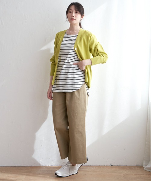 ikka（イッカ）の「【雑誌InRed6月号掲載】コットンUSA裾ラウンドノースリプルオーバー（タンクトップ・レディース・その他1/オフホワイト/ブラック・L/M/S）」の9枚目の写真