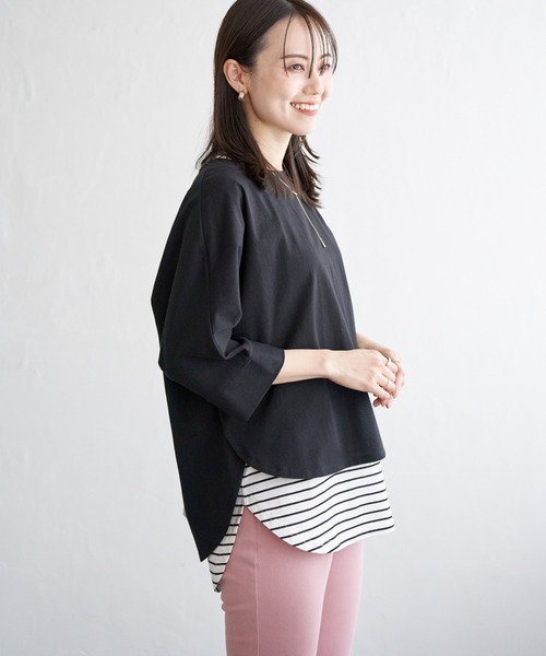 ikka（イッカ）の「【雑誌InRed6月号掲載】コットンUSA裾ラウンドノースリプルオーバー（タンクトップ・レディース・その他1/オフホワイト/ブラック・L/M/S）」の21枚目の写真