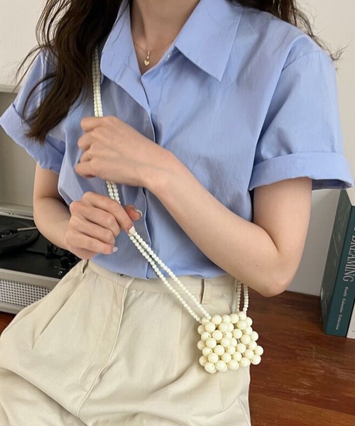 HALEY PESCA(ヘーリーペスカ)の「HALEY PESCA/【パステルカラー】 ベーシック半袖シャツ(シャツ/ブラウス・レディース・ブルー/ホワイト/グリーン・MEDIUM/LARGE/SMALL)」の12枚目の写真