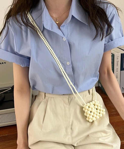 HALEY PESCA(ヘーリーペスカ)の「HALEY PESCA/【パステルカラー】 ベーシック半袖シャツ(シャツ/ブラウス・レディース・ブルー/ホワイト/グリーン・MEDIUM/LARGE/SMALL)」の14枚目の写真