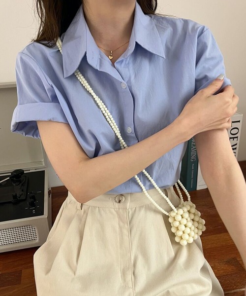 HALEY PESCA(ヘーリーペスカ)の「HALEY PESCA/【パステルカラー】 ベーシック半袖シャツ(シャツ/ブラウス・レディース・ブルー/ホワイト/グリーン・MEDIUM/LARGE/SMALL)」の18枚目の写真