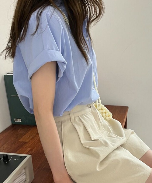 HALEY PESCA(ヘーリーペスカ)の「HALEY PESCA/【パステルカラー】 ベーシック半袖シャツ(シャツ/ブラウス・レディース・ブルー/ホワイト/グリーン・MEDIUM/LARGE/SMALL)」の19枚目の写真