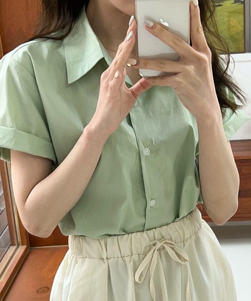 HALEY PESCA(ヘーリーペスカ)の「HALEY PESCA/【パステルカラー】 ベーシック半袖シャツ(シャツ/ブラウス・レディース・ブルー/ホワイト/グリーン・MEDIUM/LARGE/SMALL)」の20枚目の写真