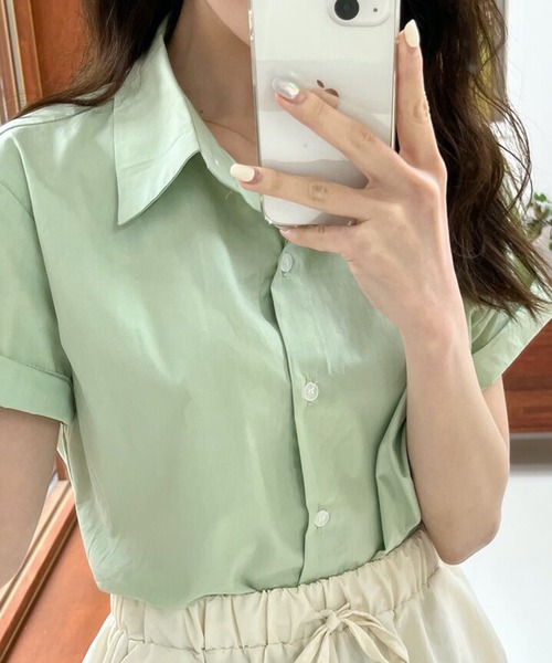 HALEY PESCA(ヘーリーペスカ)の「HALEY PESCA/【パステルカラー】 ベーシック半袖シャツ(シャツ/ブラウス・レディース・ブルー/ホワイト/グリーン・MEDIUM/LARGE/SMALL)」の21枚目の写真