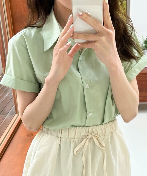 HALEY PESCA(ヘーリーペスカ)の「HALEY PESCA/【パステルカラー】 ベーシック半袖シャツ(シャツ/ブラウス・レディース・ブルー/ホワイト/グリーン・MEDIUM/LARGE/SMALL)」の22枚目の写真