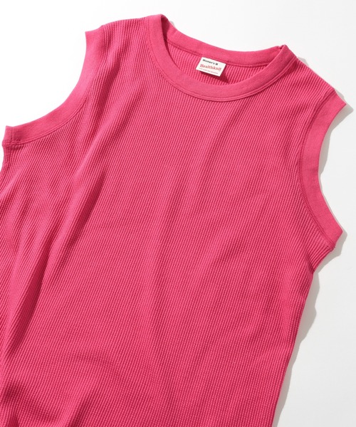 Healthknit(ヘルスニット)の「【Healthknit】26SS ワッフル ノースリーブTシャツ /619(タンクトップ・レディース・ブラック/ホワイト/ピンク/ブラック系1/グリーン系1/イエロー系その他/ロイヤルブルー・M)」の7枚目の写真