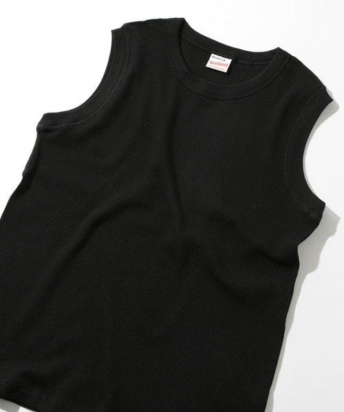 Healthknit(ヘルスニット)の「【Healthknit】26SS ワッフル ノースリーブTシャツ /619(タンクトップ・レディース・ブラック/ホワイト/ピンク/ブラック系1/グリーン系1/イエロー系その他/ロイヤルブルー・M)」の3枚目の写真