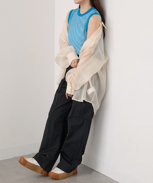 Healthknit(ヘルスニット)の「【Healthknit】26SS ワッフル ノースリーブTシャツ /619(タンクトップ・レディース・ブラック/ホワイト/ピンク/ブラック系1/グリーン系1/イエロー系その他/ロイヤルブルー・M)」の14枚目の写真