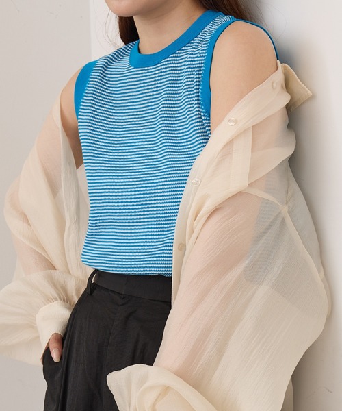 Healthknit(ヘルスニット)の「【Healthknit】26SS ワッフル ノースリーブTシャツ /619(タンクトップ・レディース・ブラック/ホワイト/ピンク/ブラック系1/グリーン系1/イエロー系その他/ロイヤルブルー・M)」の13枚目の写真