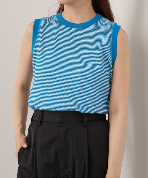 Healthknit(ヘルスニット)の「【Healthknit】26SS ワッフル ノースリーブTシャツ /619(タンクトップ・レディース・ブラック/ホワイト/ピンク/ブラック系1/グリーン系1/イエロー系その他/ロイヤルブルー・M)」の10枚目の写真