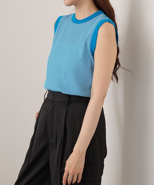 Healthknit(ヘルスニット)の「【Healthknit】26SS ワッフル ノースリーブTシャツ /619(タンクトップ・レディース・ブラック/ホワイト/ピンク/ブラック系1/グリーン系1/イエロー系その他/ロイヤルブルー・M)」の11枚目の写真