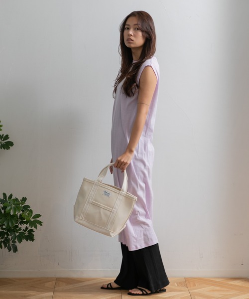 ORCIVAL(オーシバル)の「ORCIVAL TOTE BAG SMALL(トートバッグ・レディース・ブルー/アイボリー/チャコール/チャコールグレー・FREE)」の6枚目の写真