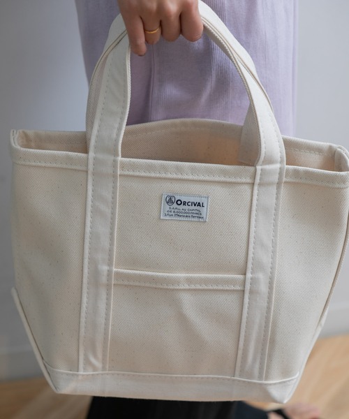 ORCIVAL(オーシバル)の「ORCIVAL TOTE BAG SMALL(トートバッグ・レディース・ブルー/アイボリー/チャコール/チャコールグレー・FREE)」の5枚目の写真