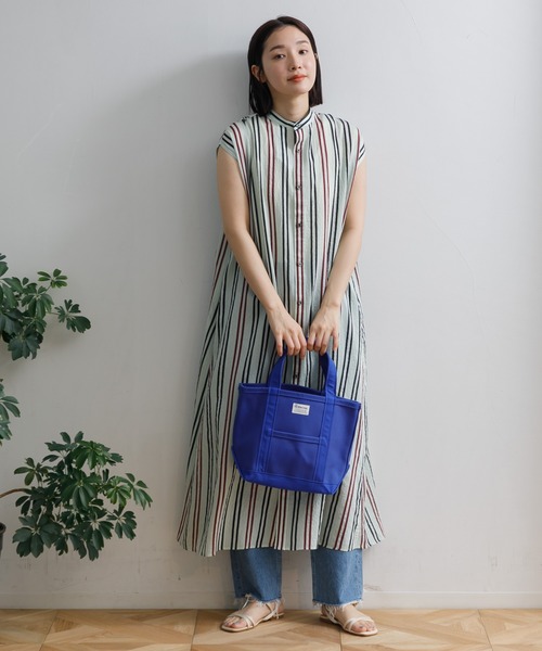 ORCIVAL(オーシバル)の「ORCIVAL TOTE BAG SMALL(トートバッグ・レディース・ブルー/アイボリー/チャコール/チャコールグレー・FREE)」の10枚目の写真