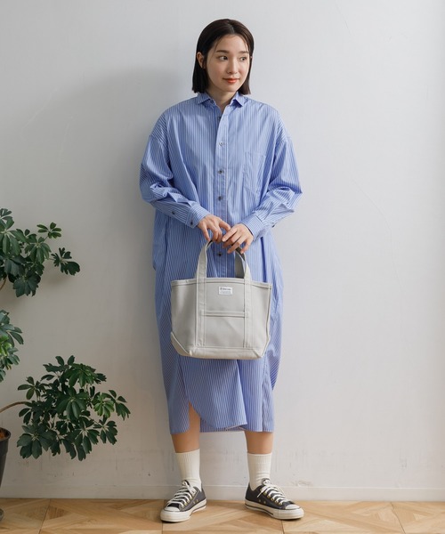 ORCIVAL(オーシバル)の「ORCIVAL TOTE BAG SMALL(トートバッグ・レディース・ブルー/アイボリー/チャコール/チャコールグレー・FREE)」の11枚目の写真