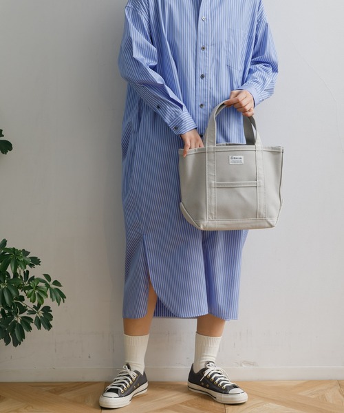 ORCIVAL(オーシバル)の「ORCIVAL TOTE BAG SMALL(トートバッグ・レディース・ブルー/アイボリー/チャコール/チャコールグレー・FREE)」の12枚目の写真