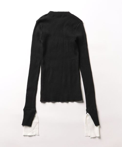 esutoreja(エストレジャ)の「レイヤードスリットデザインニット(ニット/セーター・レディース・ブラック/グレー・FREE)」の3枚目の写真